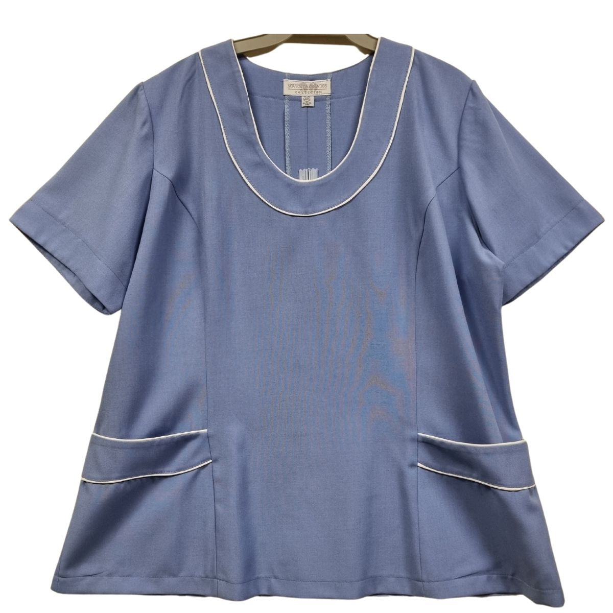 90 GRADOS - Chaquetilla Celeste Con Ribetes Blancos Para Mujer