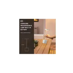 GENERICO - Lámpara De Mesa Recargable Lámpara Inalámbrica Lampara Led Gris