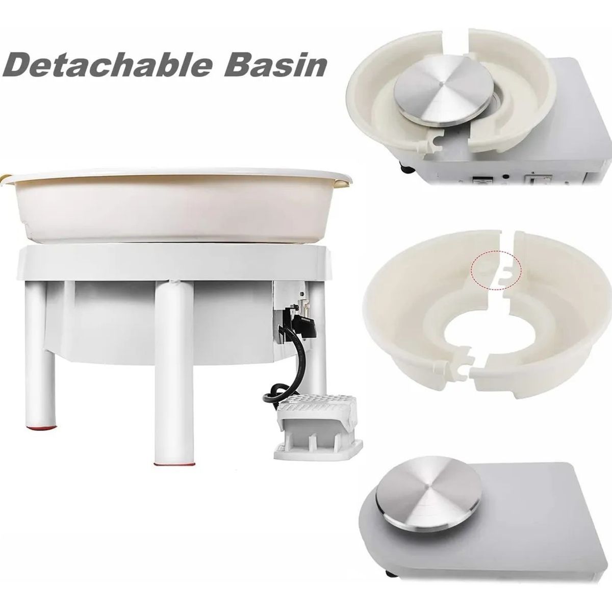 MUNDO MAGIA - Torno Alfarero Eléctrico 350 W Con Pedal Para Greda/ Arcilla