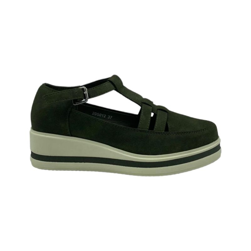 HERIEL - Zapato Panchita Verde Plataforma
