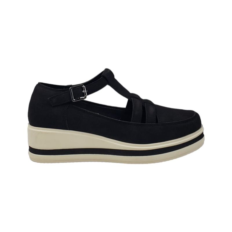 HERIEL - Zapato Panchita Negro Plataforma