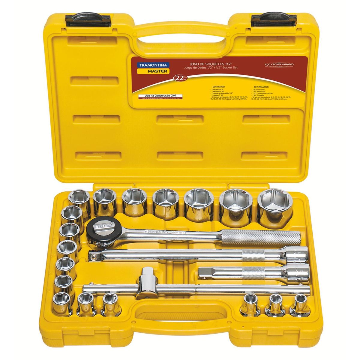 TRAMONTINA - Juego De Dados Hexagonal Y Accesorios 1/2 22 Piezas