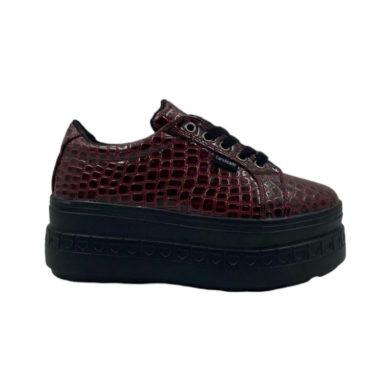 HERIEL - Zapatilla Burdeos Plataforma