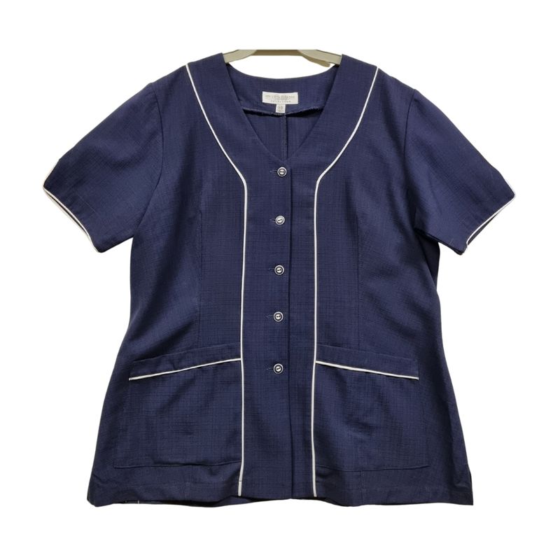90 GRADOS - Chaquetilla Azul Marino con Ribetes Blancos Para Mujer…