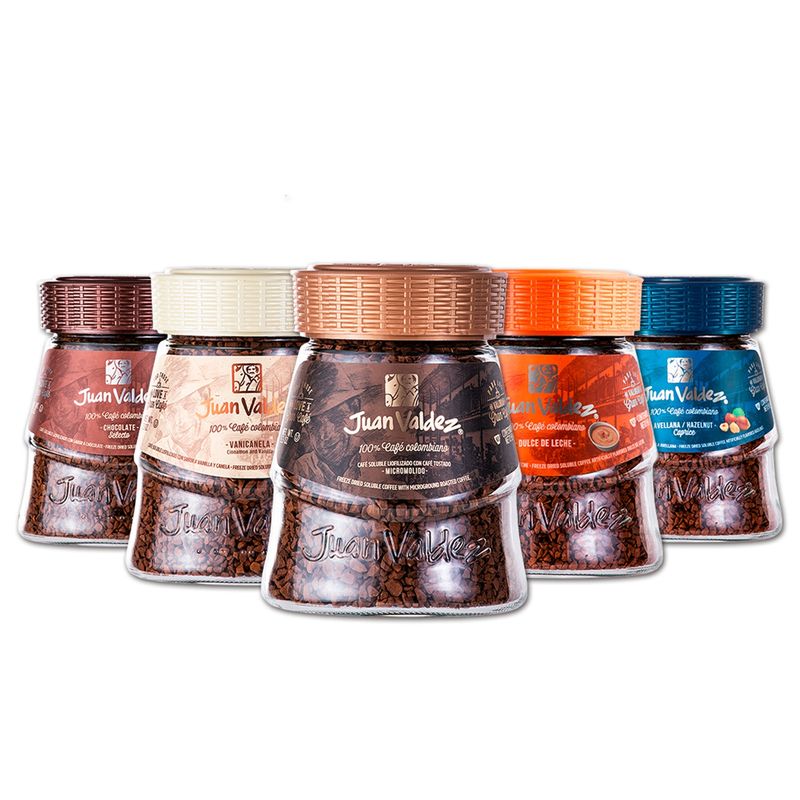 JUAN VALDEZ - Pack 5X Cafés Soluble Liofilizado Variedades 95 G Juan Valdez
