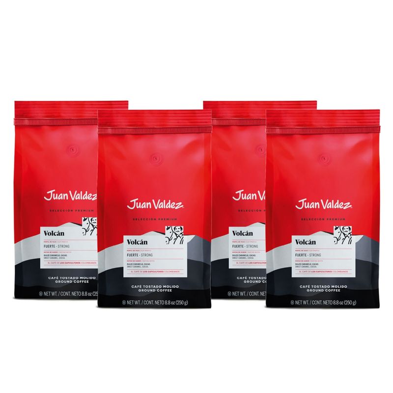 JUAN VALDEZ - Pack 4 Cafés de Grano Molido 250 grs