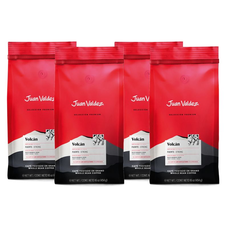 JUAN VALDEZ - Pack 4 Cafés de Grano Volcán 454 grs Juan Valdez