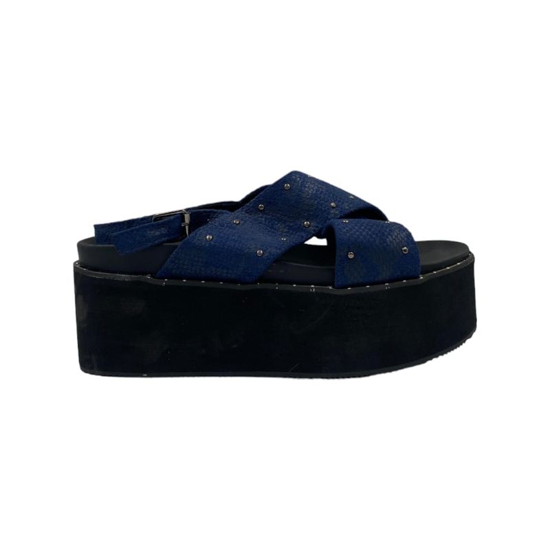 HERIEL - Sandalia Azul Plataforma Mujer