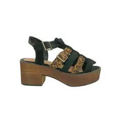 HERIEL - Sandalia Negra Print Plataforma Mujer