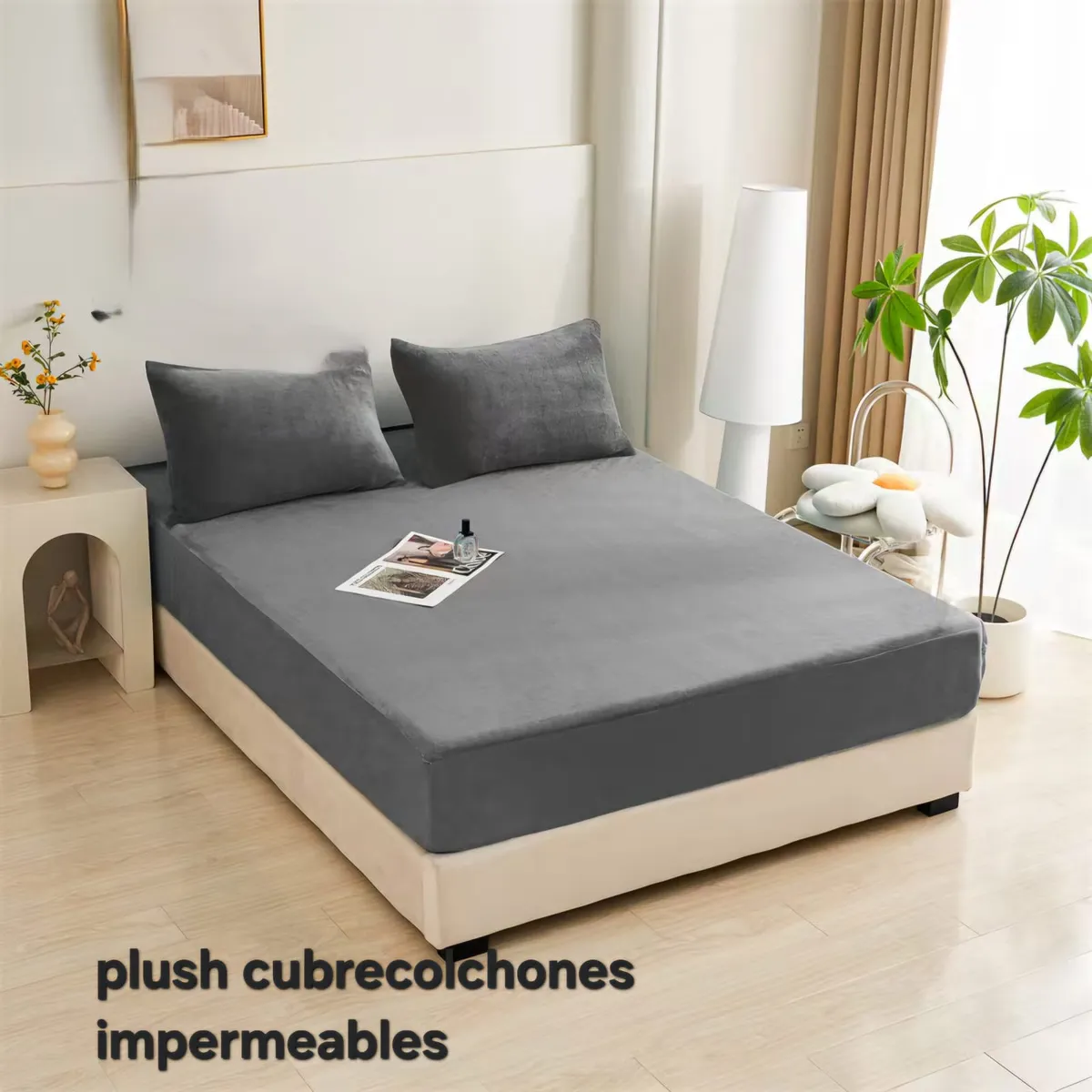 GENERICO - NUEVO CUBRE COLCHON PLUSH PROTECTOR IMPERMEABLE KING
