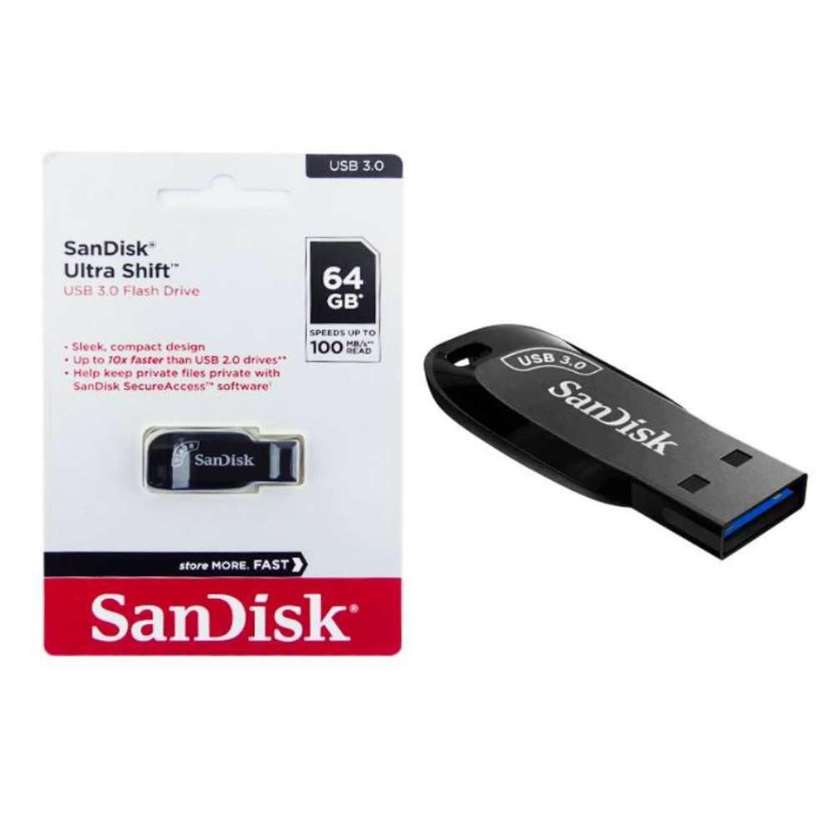 SANDISK - Pendrive 64GB Usb Original Datos Fotos Musica Videos