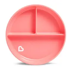 MUNCHKIN - Plato Bebè con succión y División Stay Put Rosa