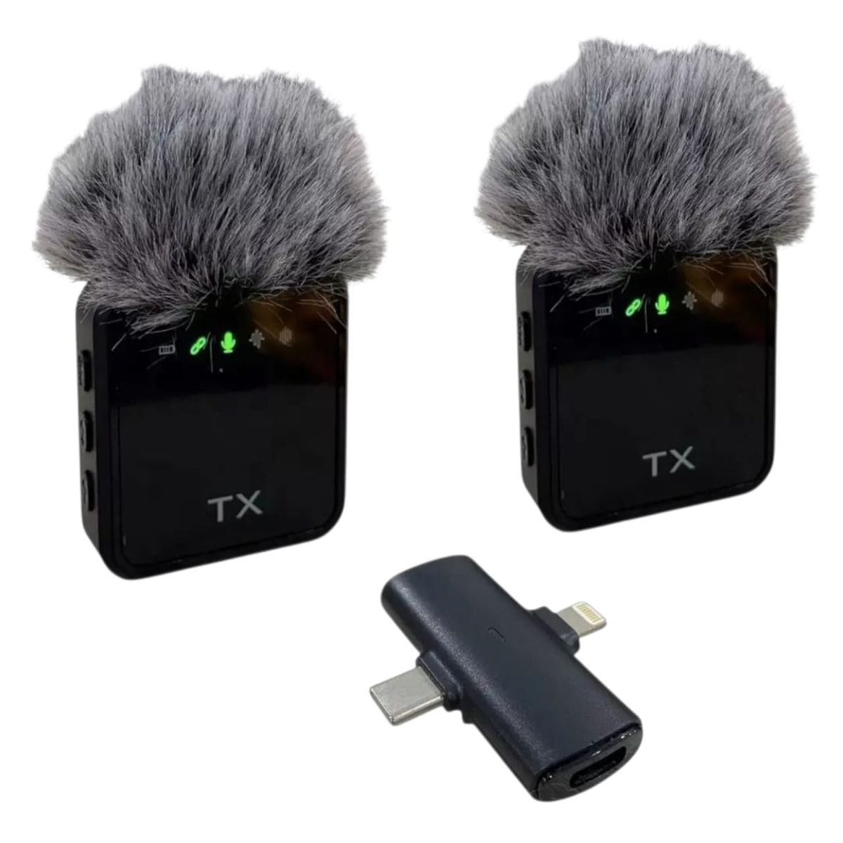 GENERICO - Micrófono De Solapa X2 Con Pelusa Reducción De Ruido