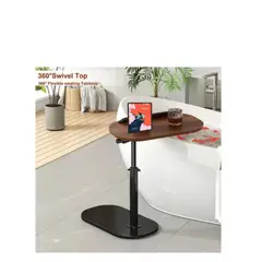 GENERICO - Mesa Auxiliar En Forma De C De Altura Ajustable Giratoria 80X40X30 cm