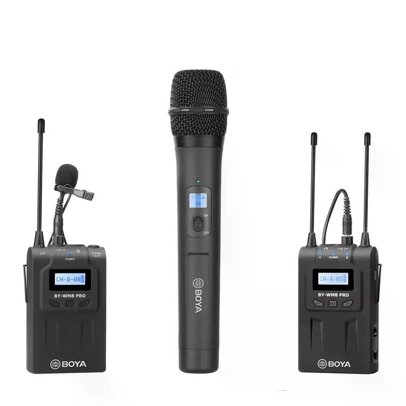 BOYA - Boya BY-WM8 Pro-K4 Micrófono Inalámbrico UHF Doble de Mano y Lavalier