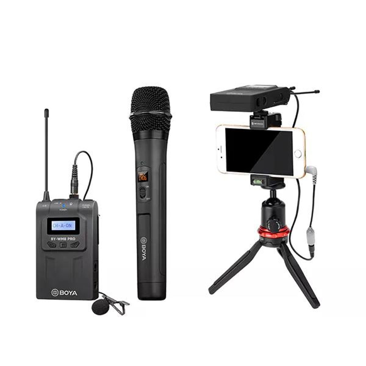 BOYA - Boya BY-WM8 Pro-K4 Micrófono Inalámbrico UHF Doble de Mano y Lavalier