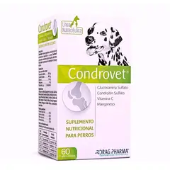 DRAG PHARMA - Condrovet Suplemento Nutricional para Perros 60 Comprimidos
