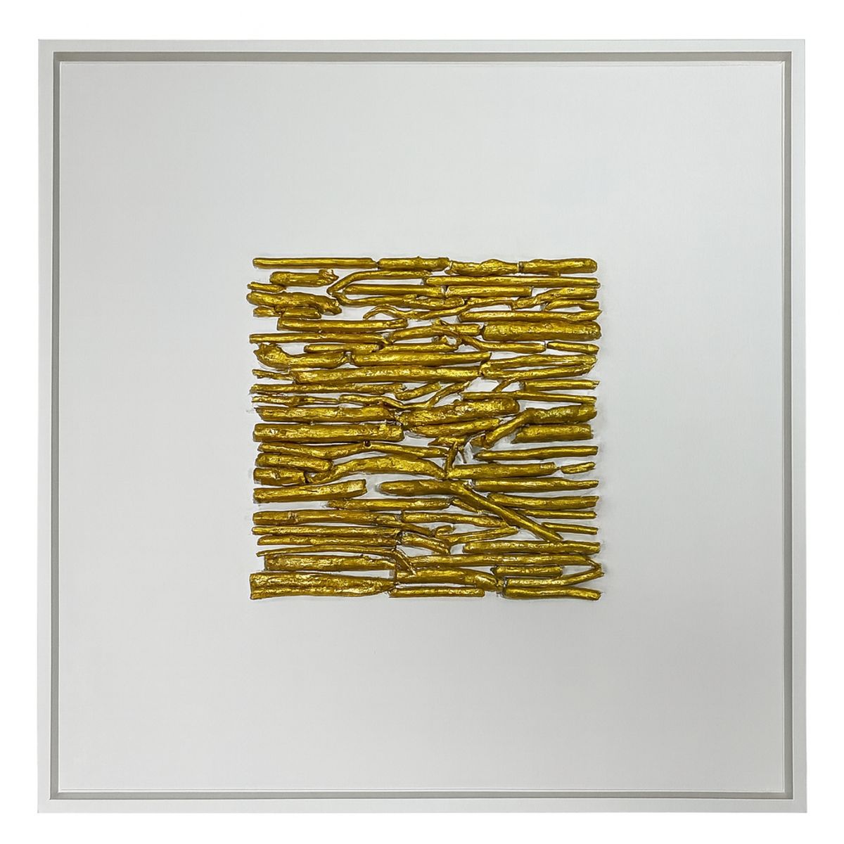 GENERICO - Cuadro Escultura Texturizado Madera Dorada Abstracto Moderno 80x80 cm