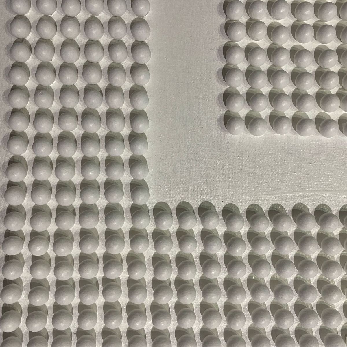 GENERICO - Cuadro Decorativo Abstracto Esferas Madera Blancas 12mm Minimalista Moderno 80x80 cm