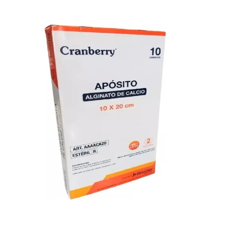 CRANBERRY - Aposito Alginato Calcio 10x20cm Cranberry Caja 10 Unidades
