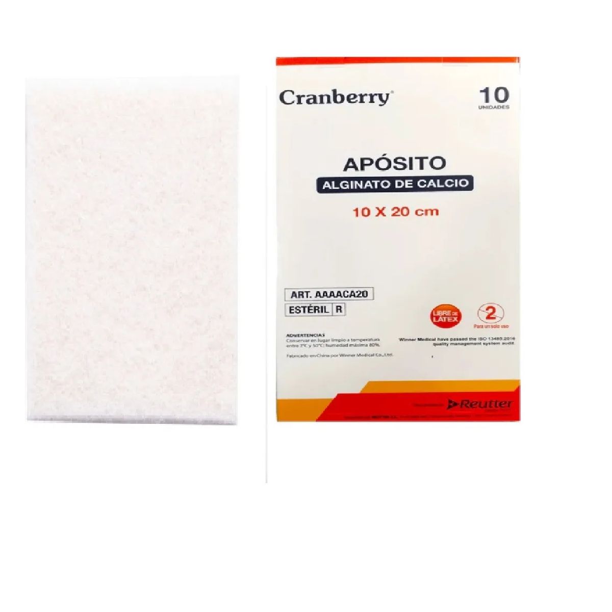 CRANBERRY - Aposito Alginato Calcio 10x20cm Cranberry Caja 10 Unidades