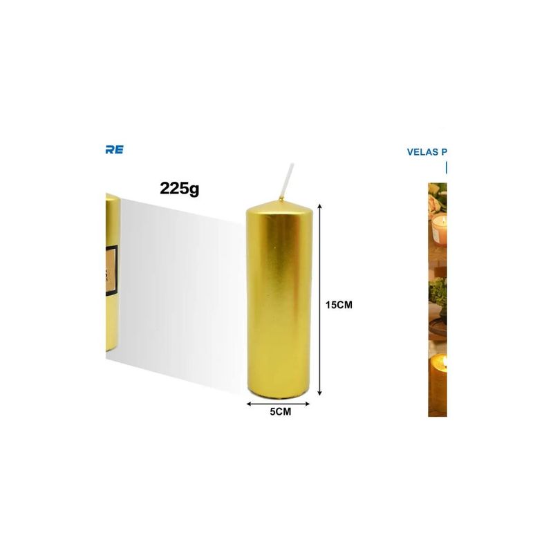 GENERICO - VELA PERFUMADA DORADA 225G 15CM