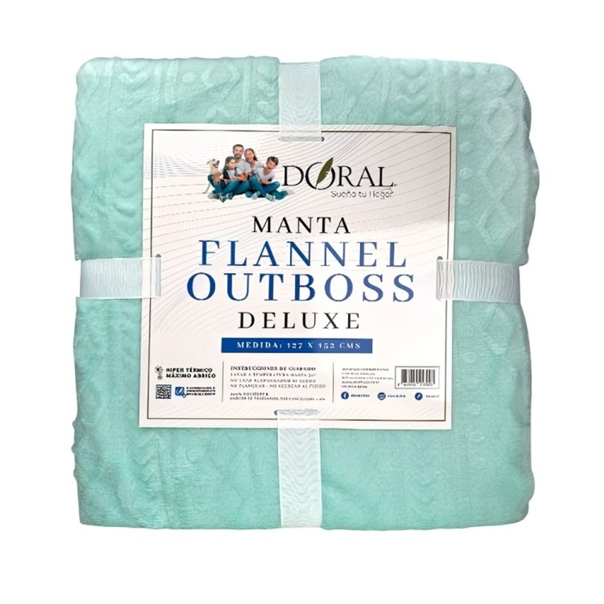 DORAL - Manta Flannel Outboss Deluxe  Turquesa – Doral 127×152 cm.