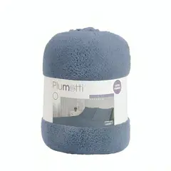 PLUMETTI - Sábanas Sherpa Lisa 2 Plazas / Azul –