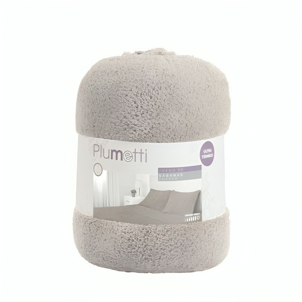 PLUMETTI - Sábanas Sherpa Lisa 2 Plazas / Gris – Plumetti