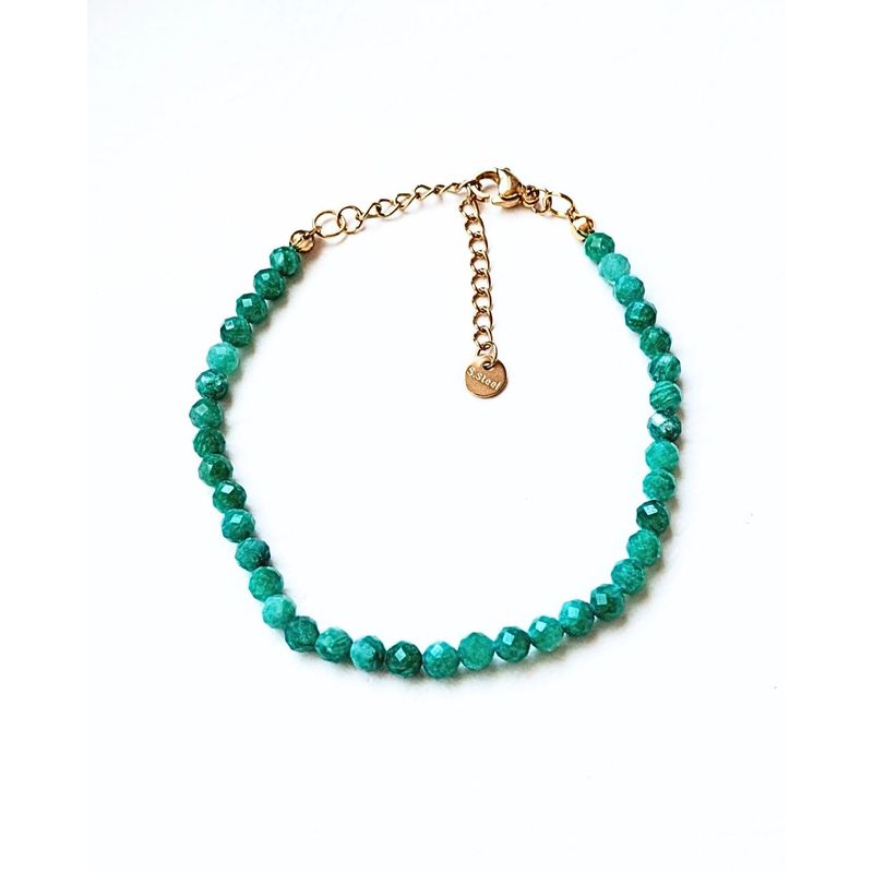 GENERICO - Pulsera de piedra Aventurina y cierre acero inoxidable