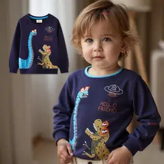 JUMP KIDS - Polerón Polar Cuello Redondo Niño Azul Dinosaurio