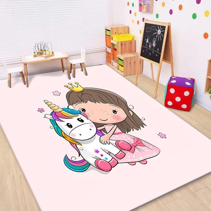 GENERICO - ALFOMBRA PARA NIÑA TIERNO UNICORNIO PRINCESA 120X160 INFANTIL WYM