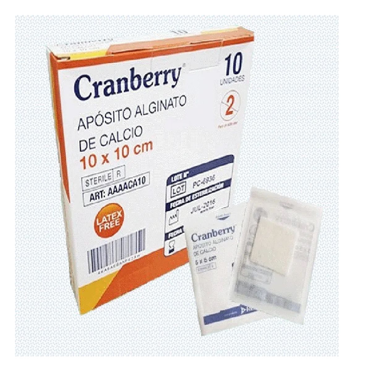 CRANBERRY - Apósito Alginato De Calcio 10x10 Caja 10 Unds - Cranberry