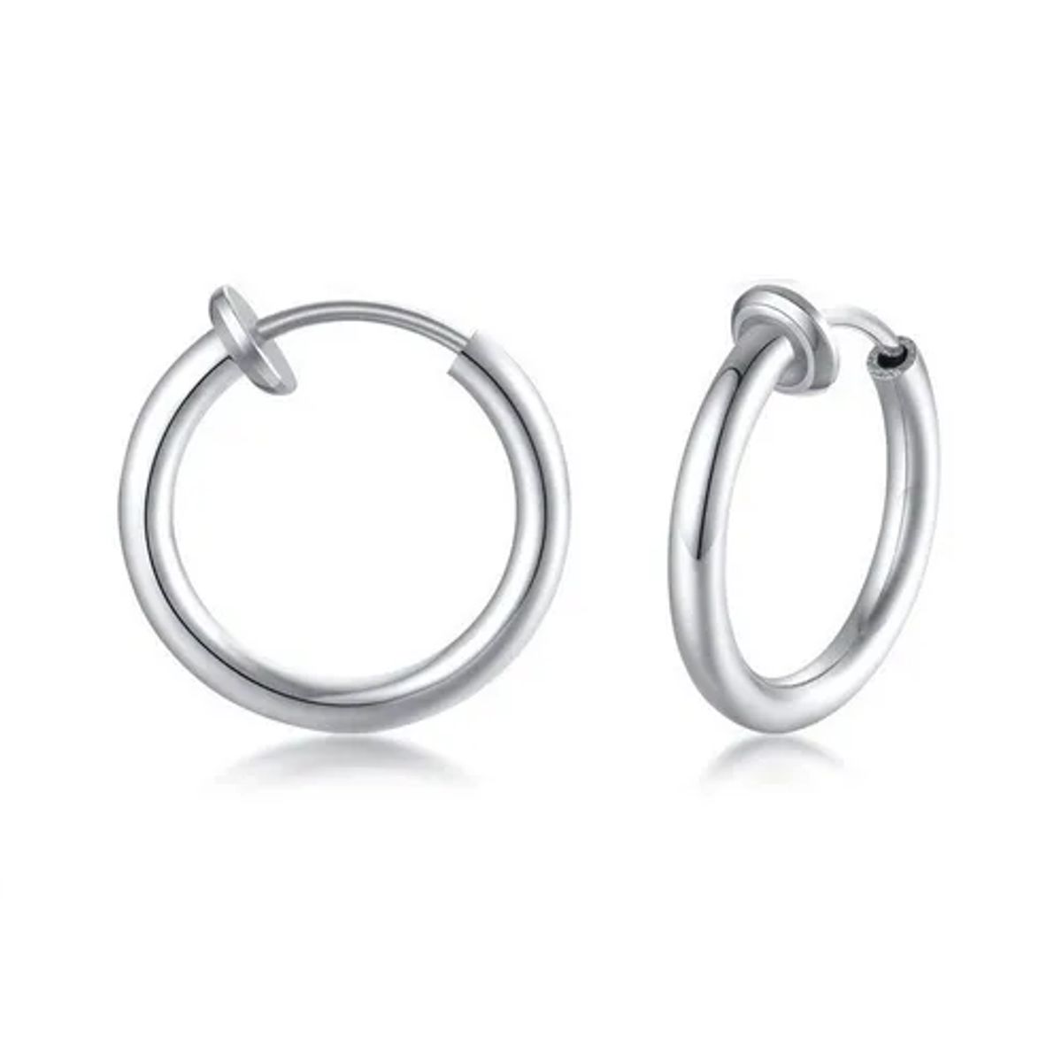 GENERICO - Aros A Presión Punk Hombre Mujer Silver Manba Earing