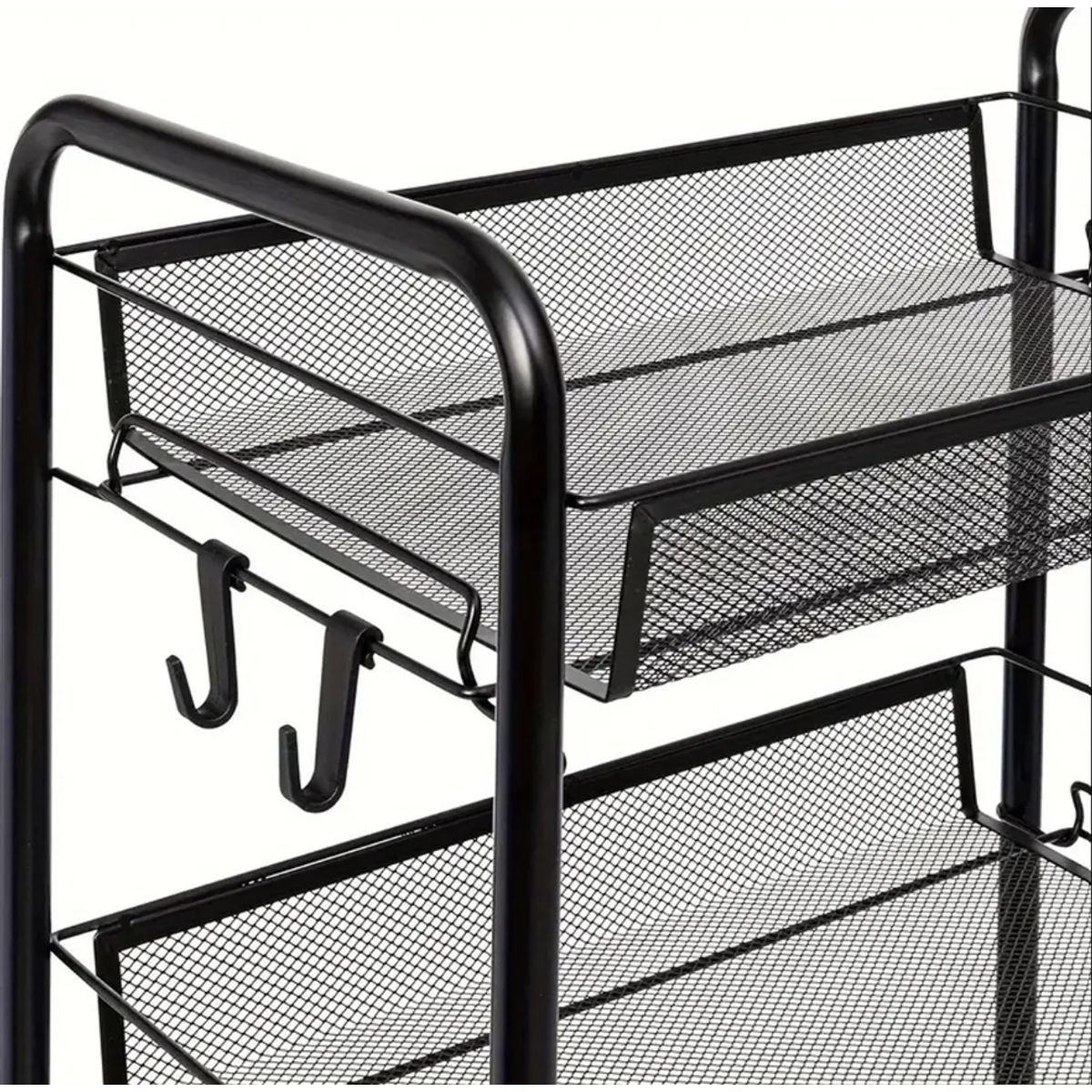 GENERICO - Carrito Carro Organizador Con Rueda Multiuso 4 Niveles Color Negro