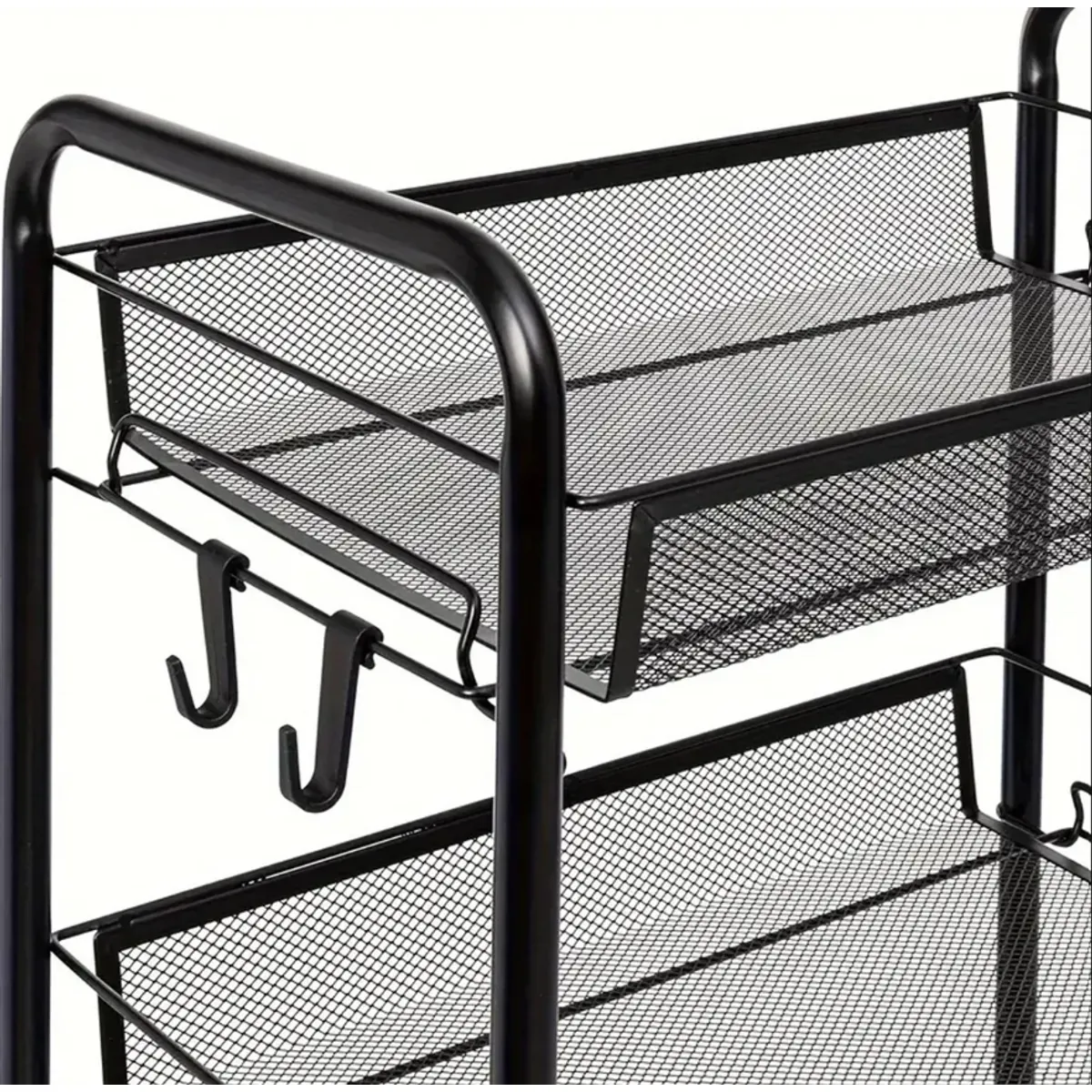 GENERICO - Carrito Carro Organizador Con Rueda Multiuso 4 Niveles Color Negro