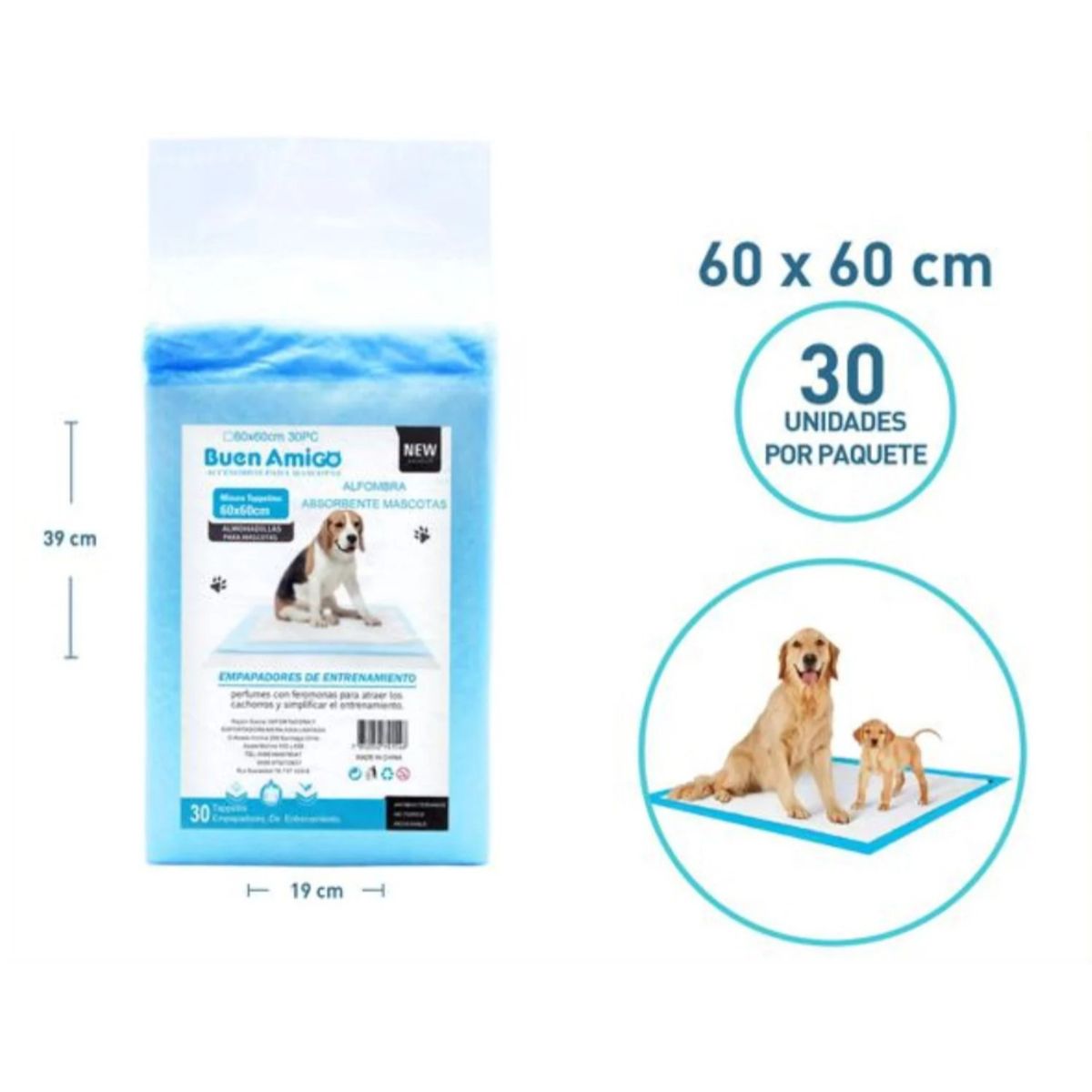 GENERICO - Sabanillas Absorbentes Premium Entrenamiento - 30 Unidades