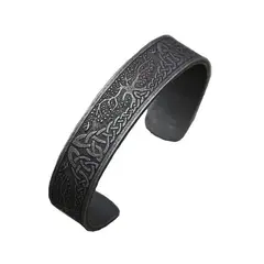 ROYAL - Pulsera Vikinga Arbol Valknut Silver Envejecido Hombre
