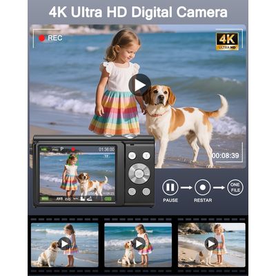 Imagen 2 del producto Cámara Digital Negra 4K 48MP Profesional Zoom 16X + 64GB