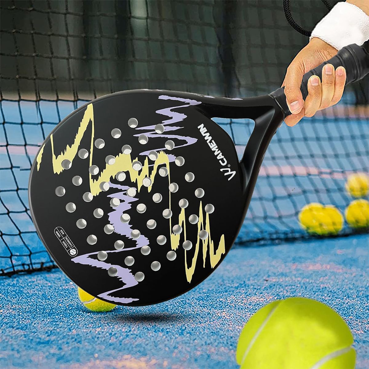 PUREPOWER - Pala de Pádel CAMEWIN 2024 Fibra Carbon Profesiona +Funda