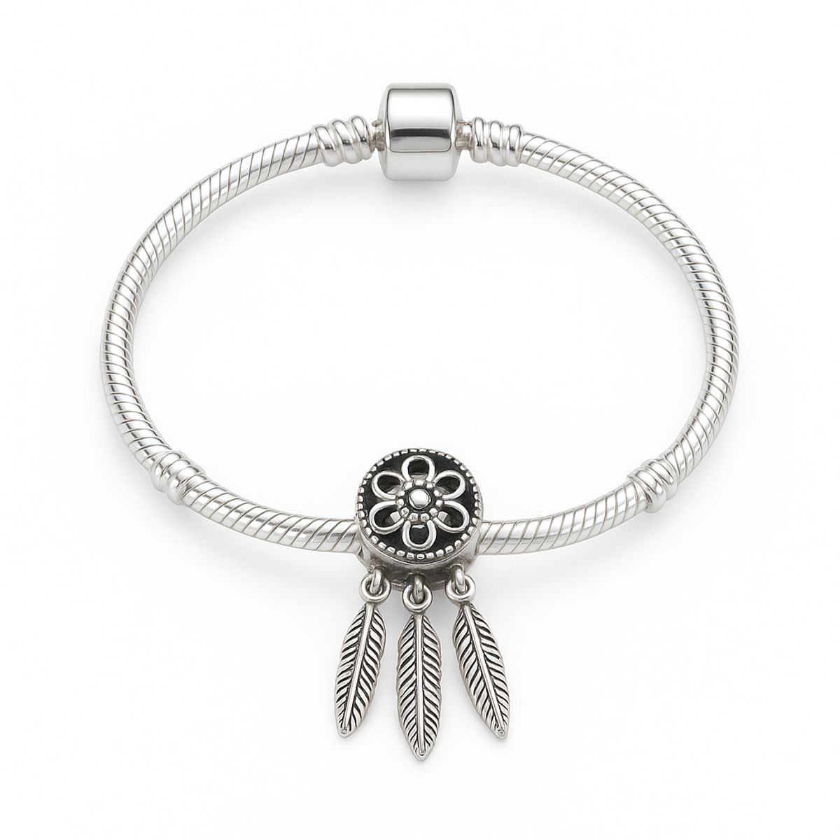 GENERICO - Brazalete con dije atrapasueños bañado de Plata Esterlina