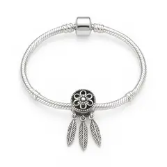 GENERICO - Brazalete con dije atrapasueños bañado de Plata Esterlina