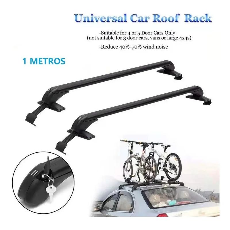 GENERICO - Barras Porta Equipaje Parrilla Auto Techo Universal 120cm