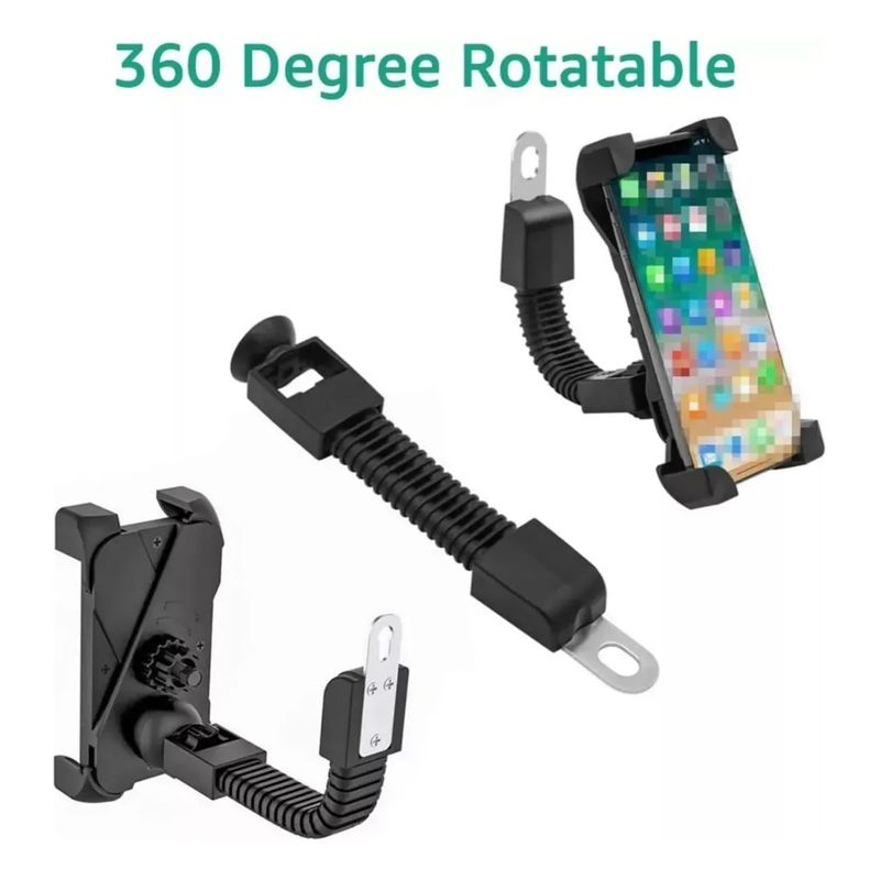 GENERICO - Soporte De Celular Moto Telefono 360 Retrovisor Universal