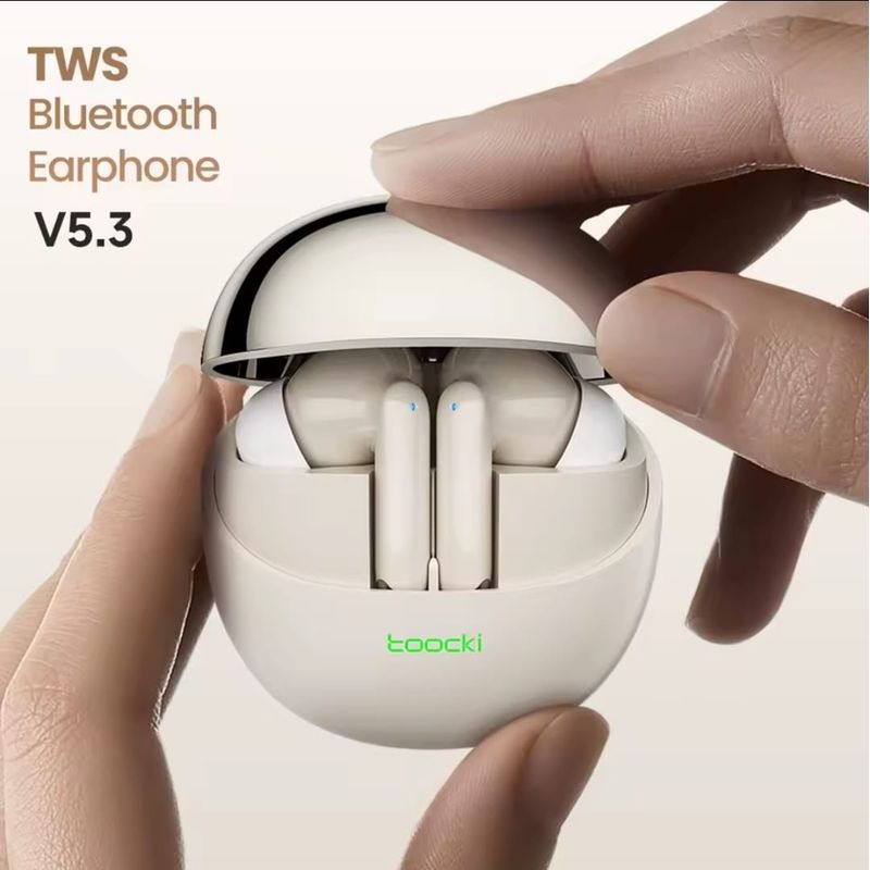 GENERICO - Audífonos In-ear Toocki Estéreo 3d Hifi Bluetooth 5,3 Beige