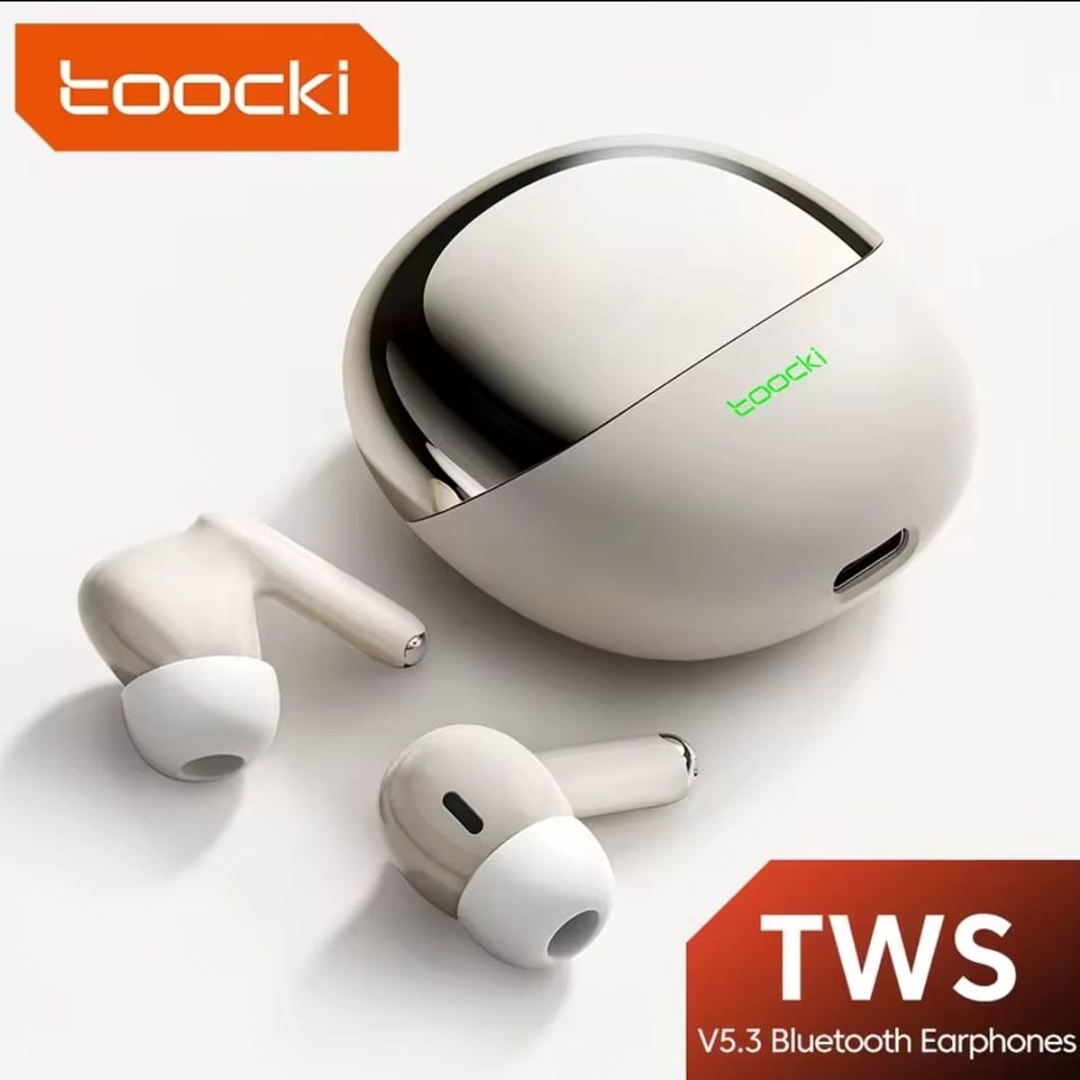 GENERICO - Audífonos In-ear Toocki Estéreo 3d Hifi Bluetooth 5,3 Beige