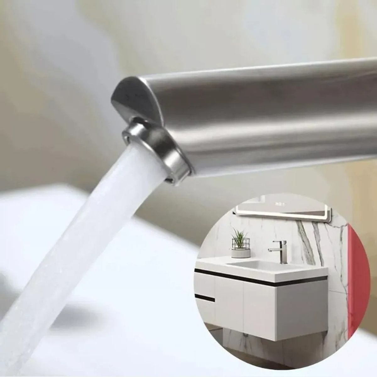 KUANGYE - Llave Monomando Lavatorio Lavamanos Modern Plateado Cepillado