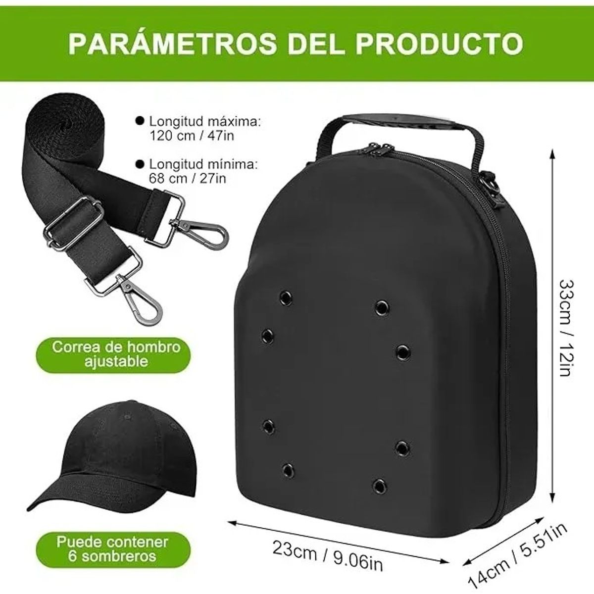 KUANGYE - Bolso Mochila Porta Gorra Jockey Cap Carrier