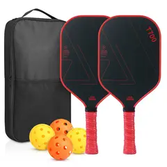 PUREPOWER - OFERTA: Set 2 Paletas Pickleball Carbono 16mm +4 Bolas Power