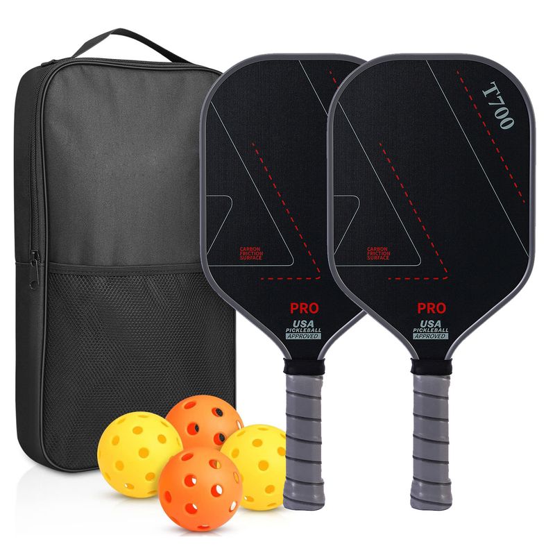 PUREPOWER - OFERTA: Set 2 Paletas Pickleball Carbono 16mm +4 Bolas Power